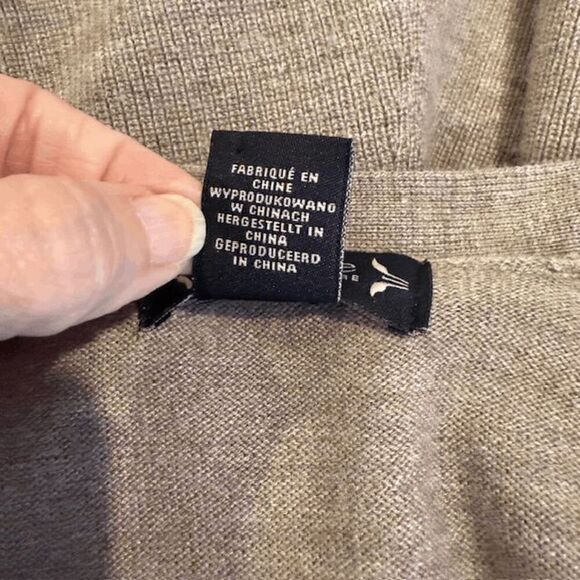 Nanette Lepore Merino Wool Blend Peplum Cardigan Beige Lightweight Size Small - Picture 5 of 11